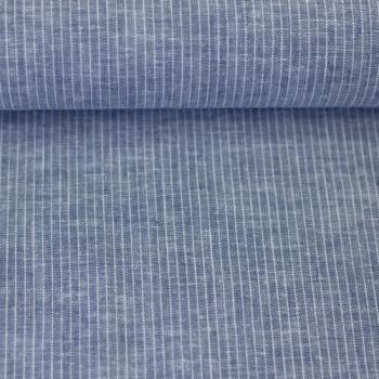 Preview: Baumwoll-Leinen Paul Streifen meliert Jeansblau von Swafing